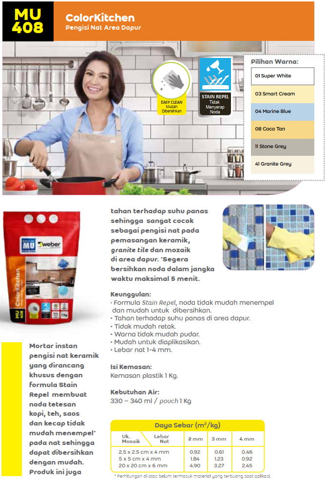 NAT KERAMIK MU-408 COLORKITCHEN (1KG) - GRANITE GREY