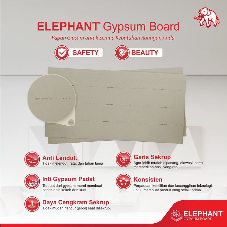 PAPAN GIPSUM / GYPSUM ELEPHANT 9MM - 12 MM PAPAN GIPSUM / GYPSUM ELEPHANT 9MM - 12 MM