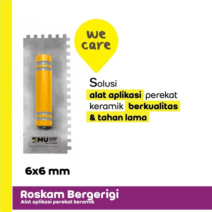 ROSKAM KERAMIK BERGERIGI MU - BACK BUTTERING TROWEL - 6 x 6 mm ROSKAM KERAMIK BERGERIGI MU - BACK BUTTERING TROWEL - 6 x 6 mm