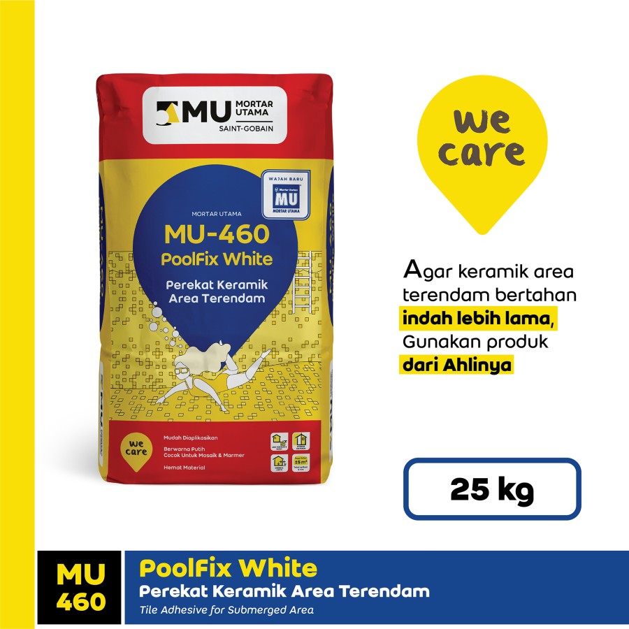 PEREKAT LANTAI TERENDAM MU-460 POOLFIX WHITE (25KG) PEREKAT LANTAI TERENDAM MU-460 POOLFIX WHITE (25KG)