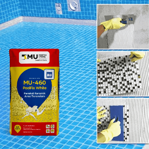PEREKAT LANTAI TERENDAM MU-460 POOLFIX WHITE (25KG) PEREKAT LANTAI TERENDAM MU-460 POOLFIX WHITE (25KG)
