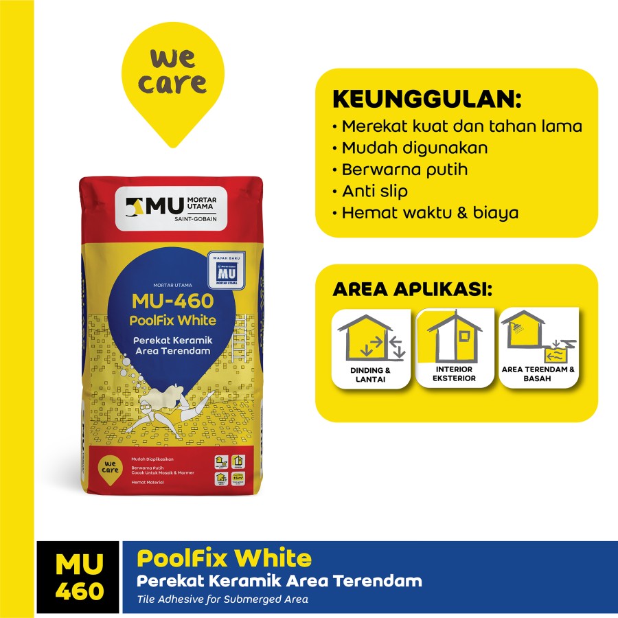 PEREKAT LANTAI TERENDAM MU-460 POOLFIX WHITE (25KG) PEREKAT LANTAI TERENDAM MU-460 POOLFIX WHITE (25KG)