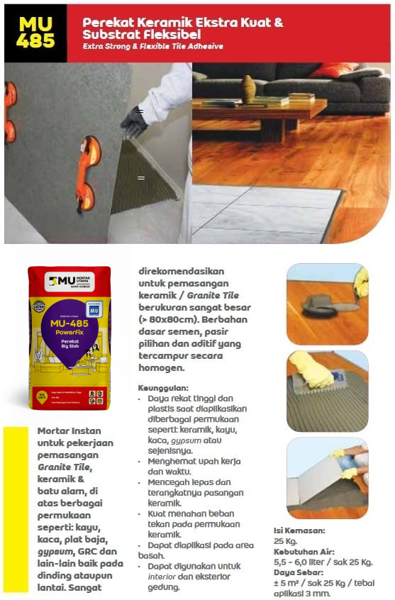 PEREKAT KERAMIK EXTRA KUAT MU-485 POWERFIX FLEX (25KG) PEREKAT KERAMIK EXTRA KUAT MU-485 POWERFIX FLEX (25KG)
