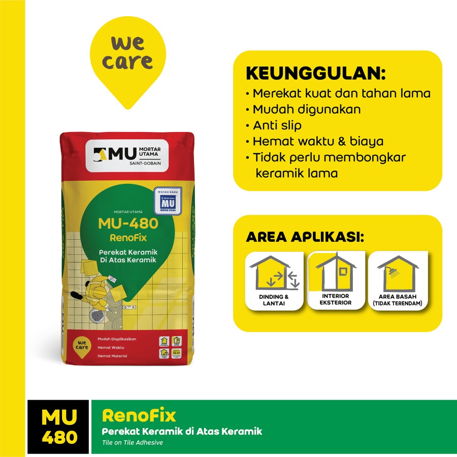 PEREKAT KERAMIK ATAS KERAMIK MU-480 RENOFIX (25KG)