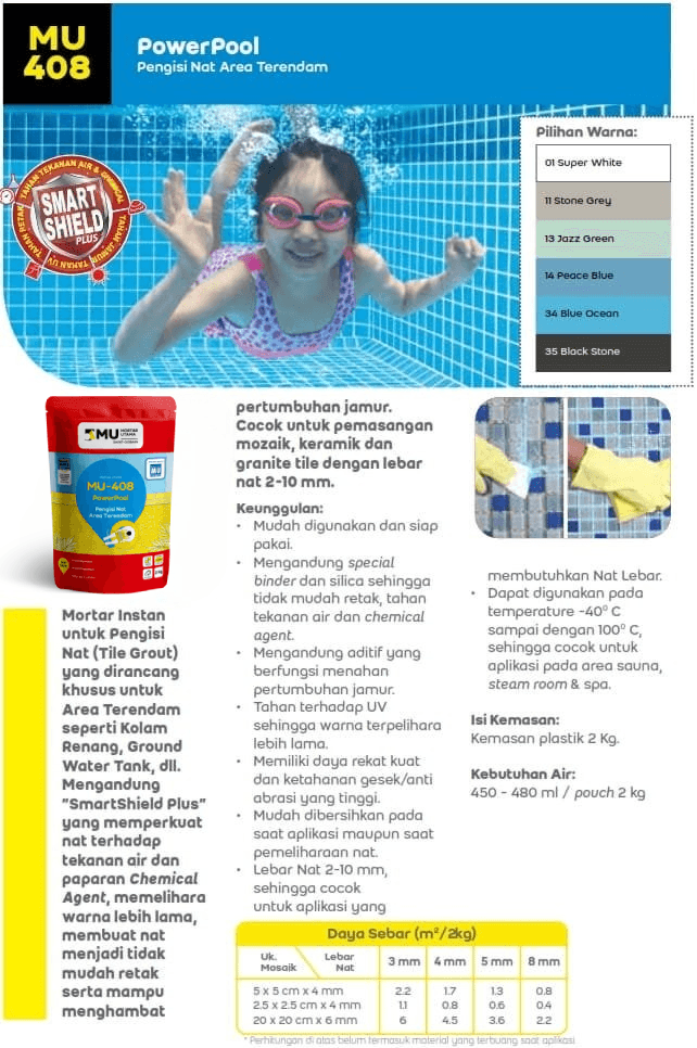 NAT KERAMIK TERENDAM MU-408 POWERPOOL (2KG) - PEACE BLUE NAT KERAMIK TERENDAM MU-408 POWERPOOL (2KG) - PEACE BLUE
