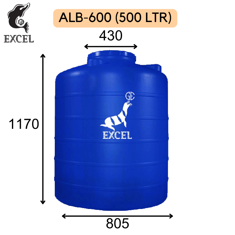 TANGKI AIR PLASTIK EXCEL BLOW (BLUE) - ALB-600 (550 Liter) TANGKI AIR PLASTIK EXCEL BLOW (BLUE) - ALB-600 (550 Liter)
