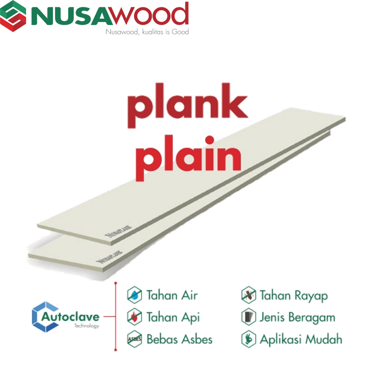 PLANG SEMEN NUSAWOOD POLOS 12 MM - 2400x200x12 mm