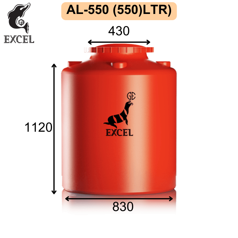 TANGKI AIR PLASTIK EXCEL ROTO (ORANGE) - AL550 (550 Liter) TANGKI AIR PLASTIK EXCEL ROTO (ORANGE) - AL550 (550 Liter)