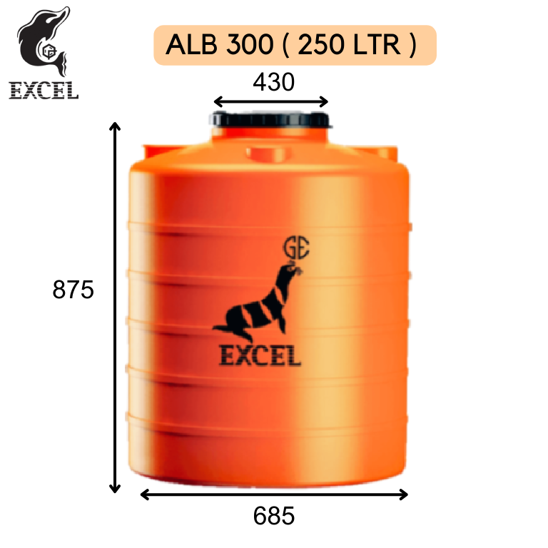 TANGKI AIR EXCEL BLOW (ORANGE) - ALB300 (250 Liter)