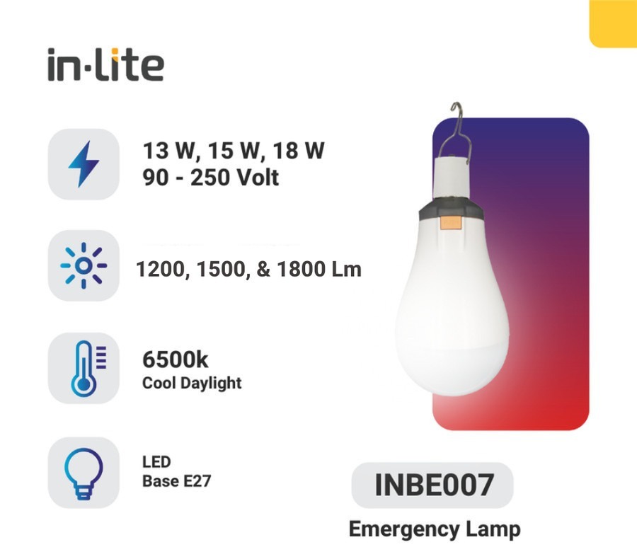 BOHLAM EMERGENCY LED IN-LITE INBE007- White ( 6500K ) - 18 Watt