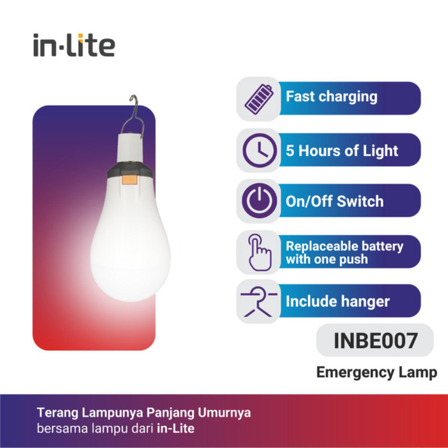 BOHLAM EMERGENCY LED IN-LITE INBE007- White ( 6500K ) - 18 Watt